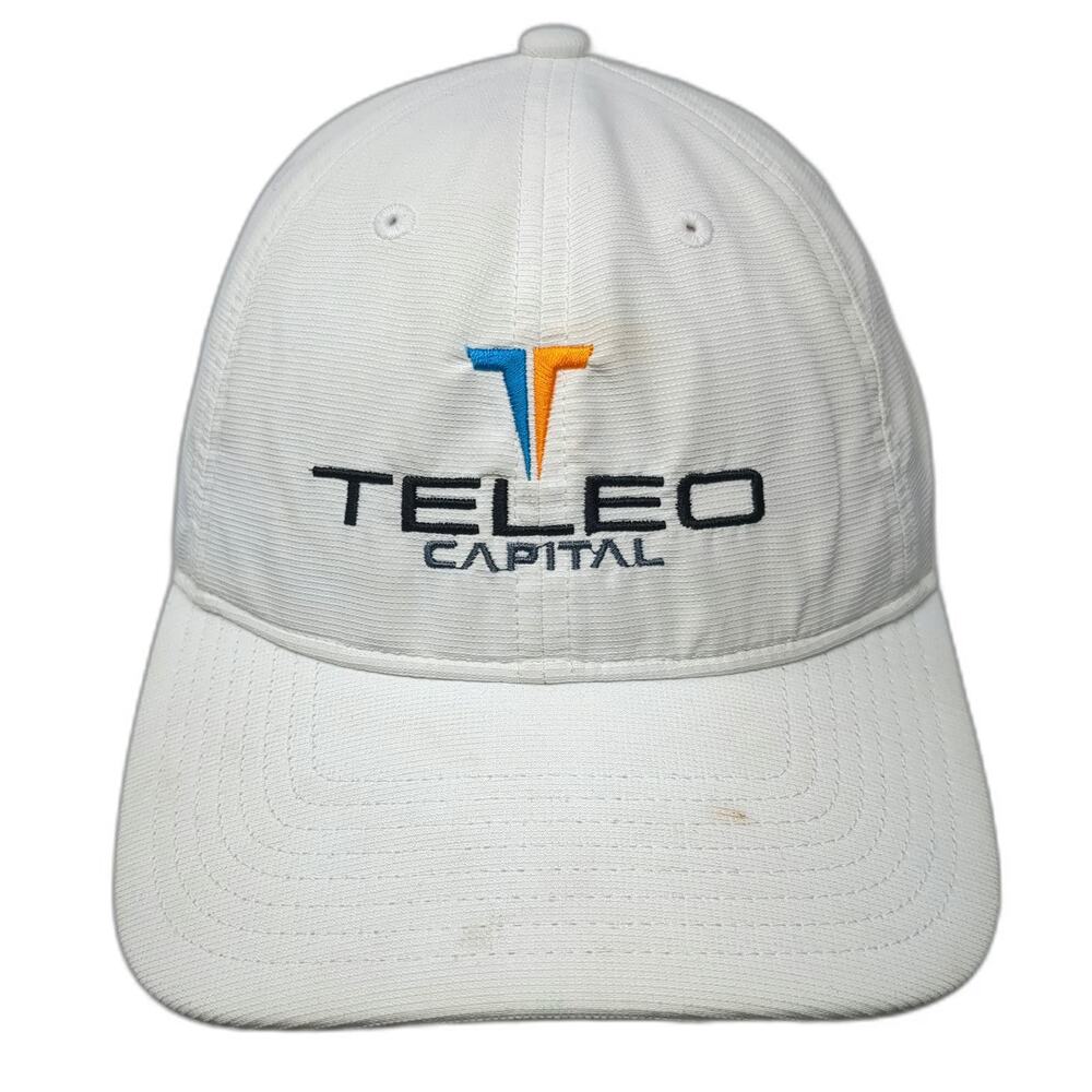 Adidas Baseball Cap White One Size Teleo Capital Logo Performance Polyester Hat